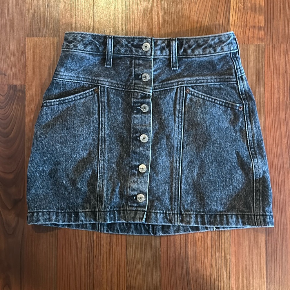 Abercrombie & Fitch - Natural Rise Skirt (black/grey) denim